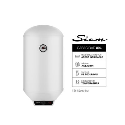 TERMOTANQUE ELÉCTRICO SIAM TSI-TS080BM 80 LTS