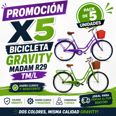 PROMOCIÓN X 5 BICICLETA GRAVITY MADAM  R29 TM/L 
