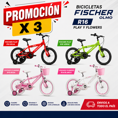 PROMOCIÓN X 3 BICICLETAS OLMO FISCHER R16 COLORES A ELECCIÓN