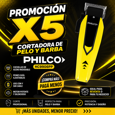 PROMOCIÓN X 5 CORTADORA DE PELO Y BARBA PHILCO HC9906PP