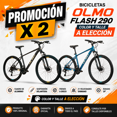 PROMOCIÓN X 2 BICICLETAS OLMO FLASH 290 COLOR Y TALLE A ELECCIÓN