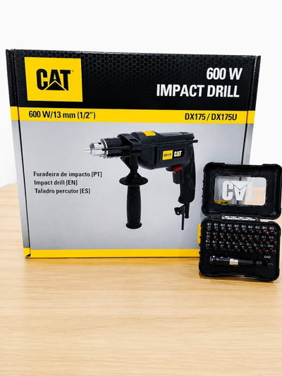 COMB04 CAT TALADRO DE IMPACTO 600W + JUEGO DE PUNTAS