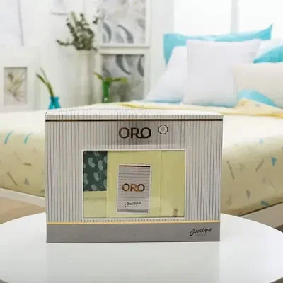 SÁBANAS CASABLANCA ORO CON EMBOZO Y CAJA KING MINT