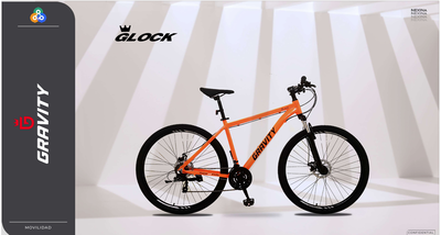 BICICLETA GRAVITY GLOCK R29 TALLE M/L NARANJA/NEGRO