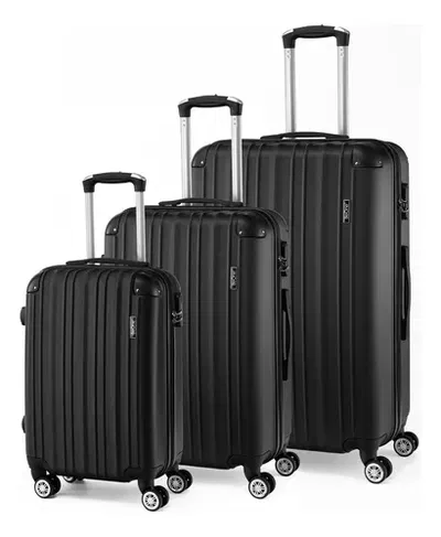VALIJA BE ONE RIGIDA X3 UNIDADES 20" 24" 28" NEGRA CYO1