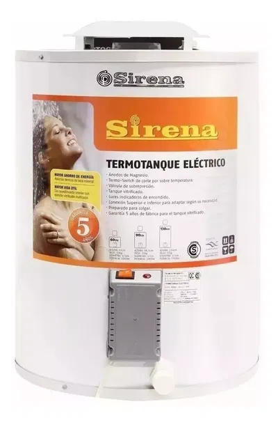 TERMOTANQUE SIRENA ELÉCTRICO 40 LTS DOBLE CARGA
