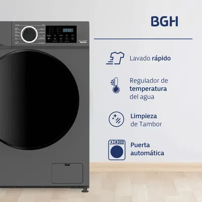 LAVARROPAS BGH BWF108S24AR 8KG INVERTER DARK SILVER