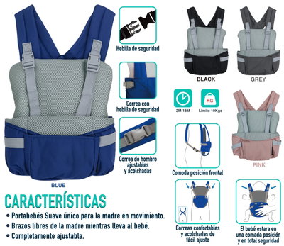 MOCHILA CANGURERA CGD21 ROSA