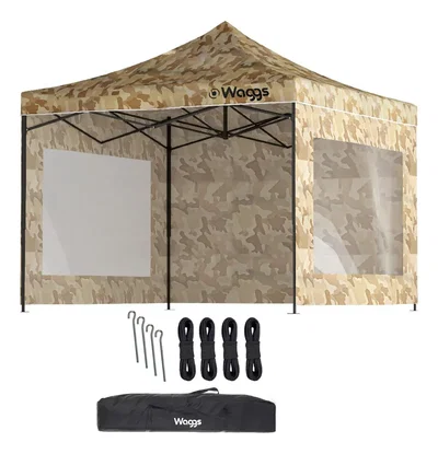 GAZEBO WAGGS GZBO03 3x3MTS CAMUFLAJE ARENA CON PAREDES