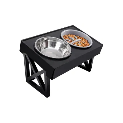 COMEDERO PARA MASCOTAS WAGGS PETF01 ELEVADO NEGRO