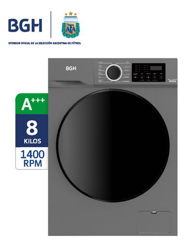 Lavarropas BGH 8kg 1400RPM inverter Bwfe08S24ar A+++