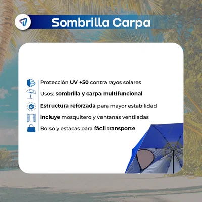SOMBRILLA CARPA WAGGS SOMB04 AZUL