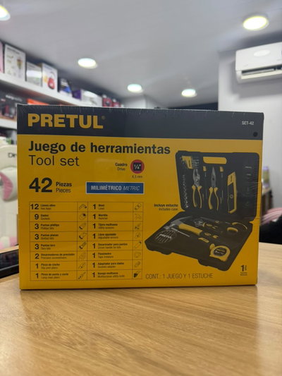 JUEGO DE 42 HERRAMIENTAS PRETUL 22101
