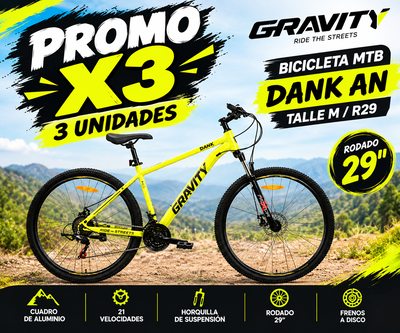 PROMO X 3 BICICLETA MTB GRAVITY DANK AN TALLE M/ R29