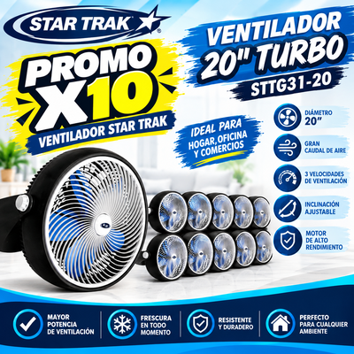 PROMO X 10 VENTILADOR STAR TRAK 20 TURBO STTG31-20