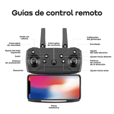 MINI DRONE CON DOBLE CÁMARA WAGGS DRON02 WIFI FPV + 3 BATERIAS