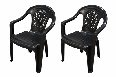 PAR DE SILLAS BROX MOON CON APOYA BRAZOS NEGRA SLLCAP05N