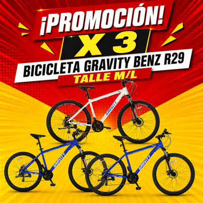 PROMOCIÓN x 3 BICICLETA GRAVITY BENZ R29 TALLE M/L