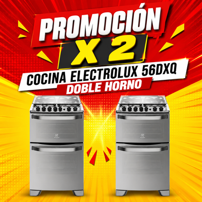 PROMOCIÓN X 2 COCINA ELECTROLUX 56DXQ DOBLE HORNO