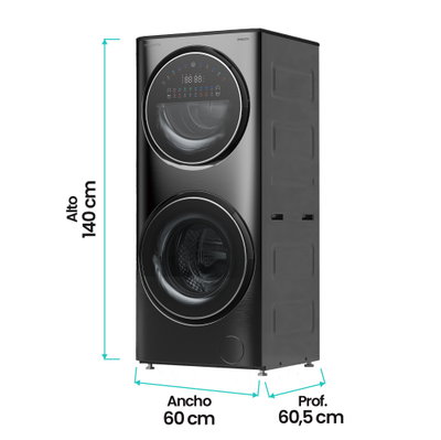 TORRE LAVASECARROPAS CON IA PHILCO PREDICTA 15KG/7KG CARGA FRONTAL DARK INOX PHLFT157GT