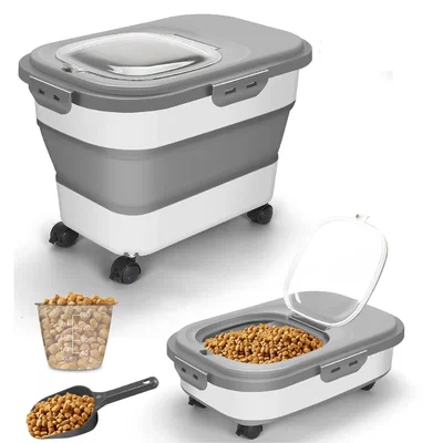 CONTENEDOR PLEGABLE Y HERMÉTICO ALIMENTO MASCOTAS 20 LTS PETF18