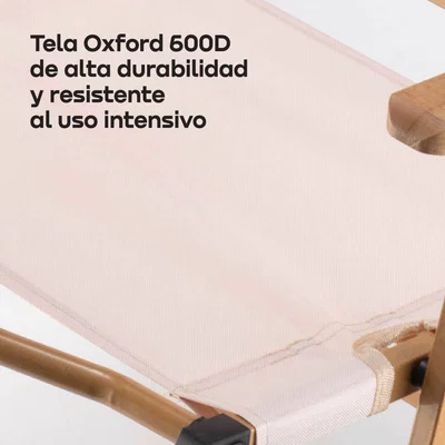 REPOSERA SILLA PLEGABLE WAGGS BEIGE TELA OXFORD 600D REPO02B