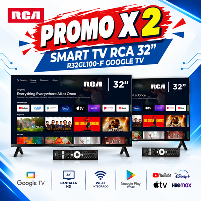 PROMO X 2 SMART TV RCA 32" R32GL100-F GOOGLE TV
