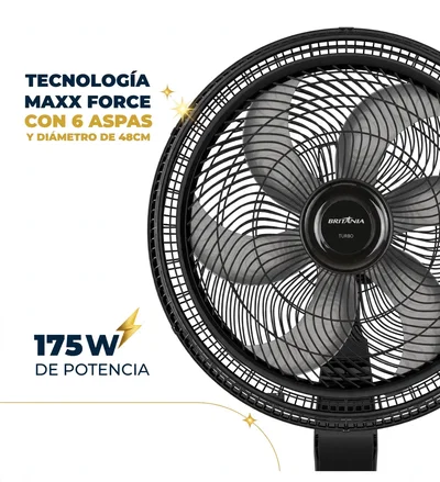 VENTILADOR DE PIE BRITANIA MAXX FORCE 22" 175W