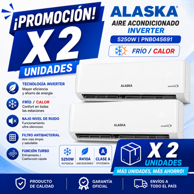 PROMOCIÓN X 2 AIRE ACONDICIONADO ALASKA INVERTER 5250W PNB045691