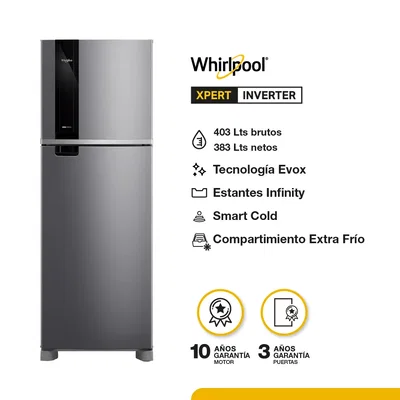 HELADERA WHIRLPOOL WRM46MK NO FROST 403 LTS