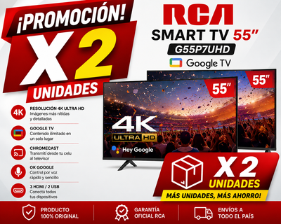PROMOCIÓN X 2 SMART TV RCA 55" G55P7UHD GOOGLE 4K