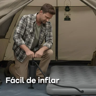 COLCHÓN INFLABLE WAGGS 2 PLAZAS COLI02 BOMBA MANUAL + 2 ALMOHADAS