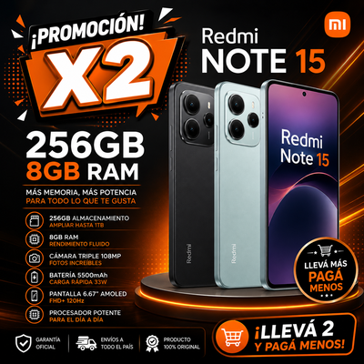 PROMOCIÓN X 2 REDMI NOTE 15 256/8GB