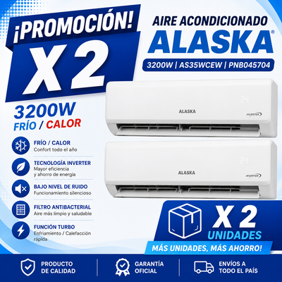 PROMOCIÓN X 2 AIRE ACONDICIONADO ALASKA 3200W AS35WCEW PNB045704