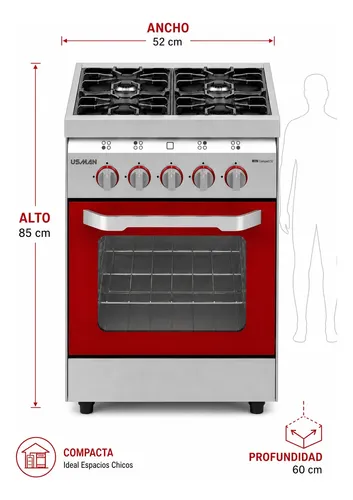 COCINA USMAN COMPACT ROJA P/V R/A 4747 