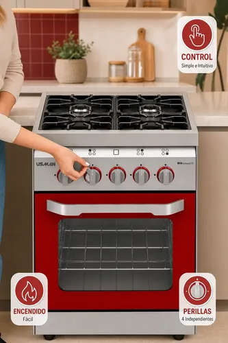 COCINA USMAN COMPACT ROJA P/V R/A 4747 
