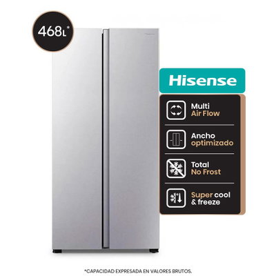 HELADERA SBS HISENSE RS3N428NAD 468 LTS SILVER