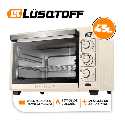 HORNO ELÉCTRICO LUSQTOFF 45 LTS CREAM LQ-HE45C