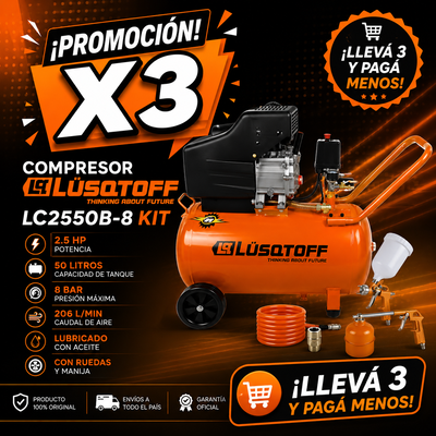 PROMOCIÓN X 3 COMPRESOR LUSQTOFF LC2550B-8 KIT