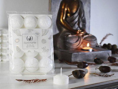 VELA DE NOCHE BLANCA X 12 UNIDADES