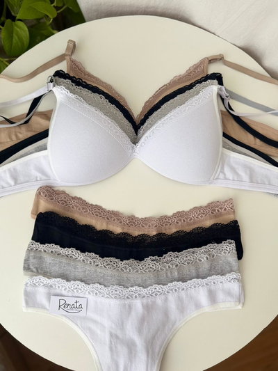 Conjunto Soft Algodón Con detalle Puntilla