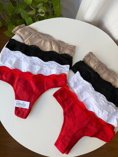 Colaless Algodón Cintura Puntilla