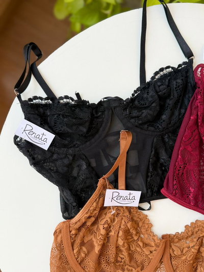 Bralette de Encaje y Microtul