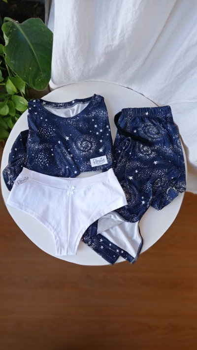 Pijama CROP Azul Constelación 