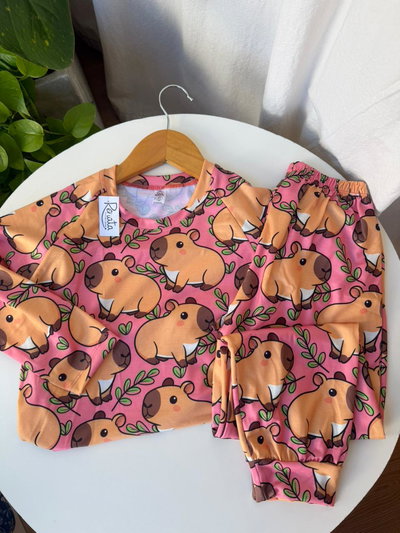 Pijama Algodón Capybara - (Unisex)