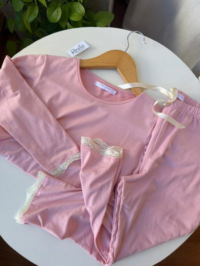 Pijama Pink con Puntillita