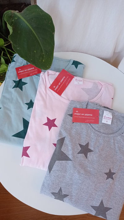 Pijama de Jersey Algodón Adulto - Estrellas