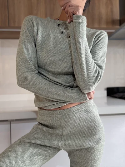 Conjunto Pijama Lanilla ANGORA VERDE