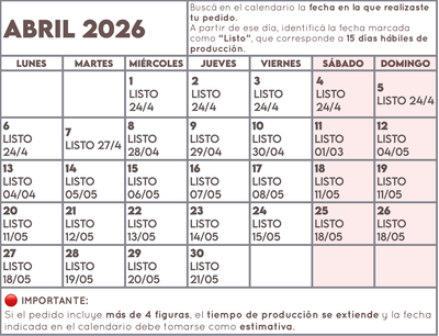 Fechas de preparación de los pedidos Exclusivos