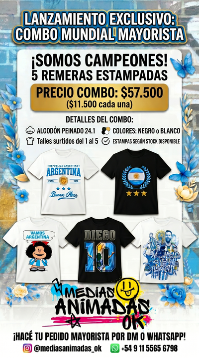 COMBO REMERAS MUNDIAL